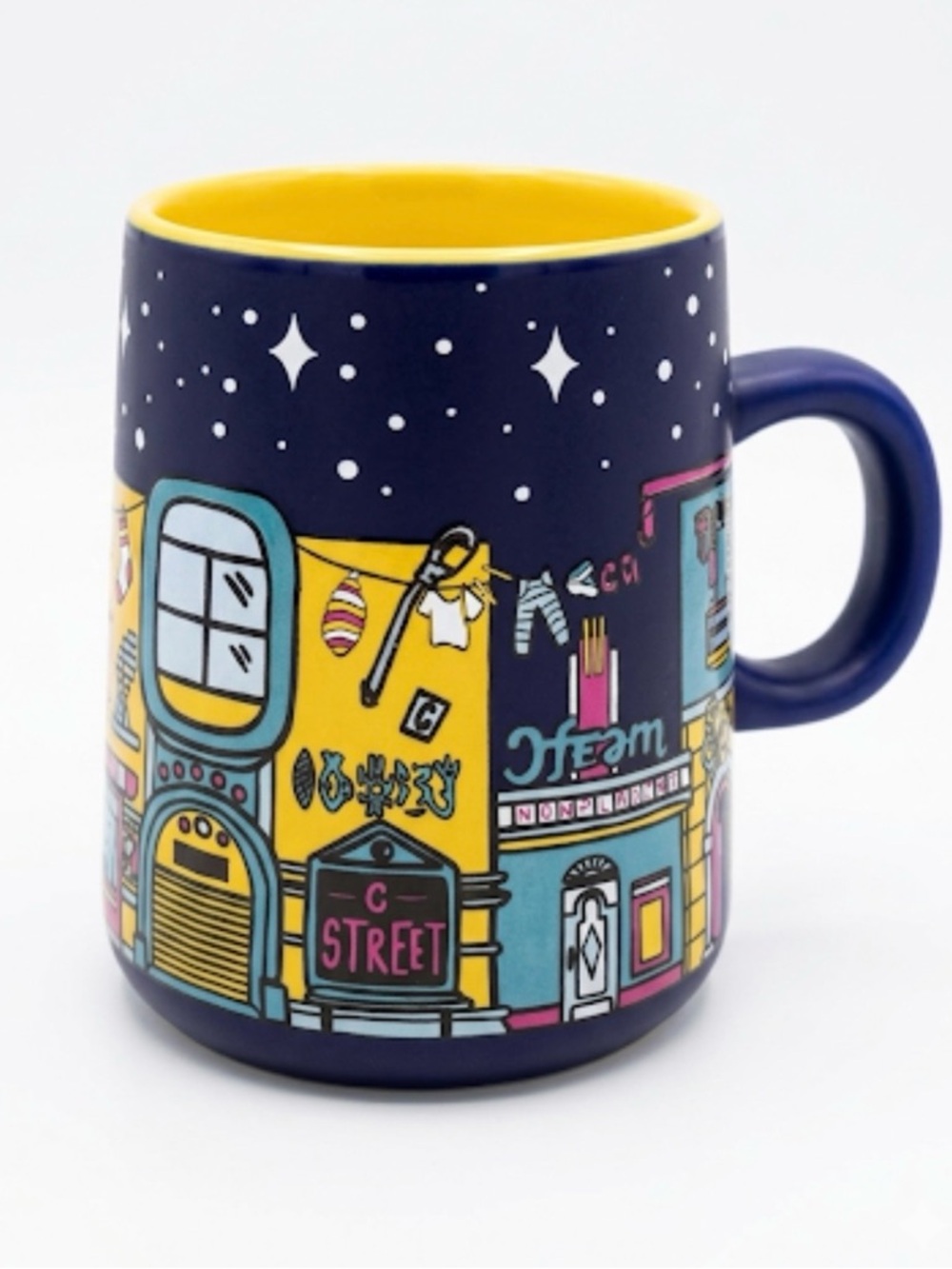 Meow Wolf Convergence Station Mug Neon Colors Geometric Rare
